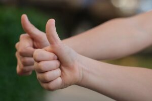 Two thumbs up for a departing board member!