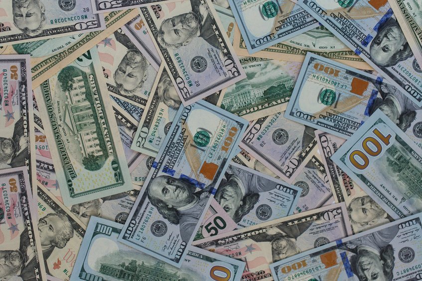 An image of various different American bills.