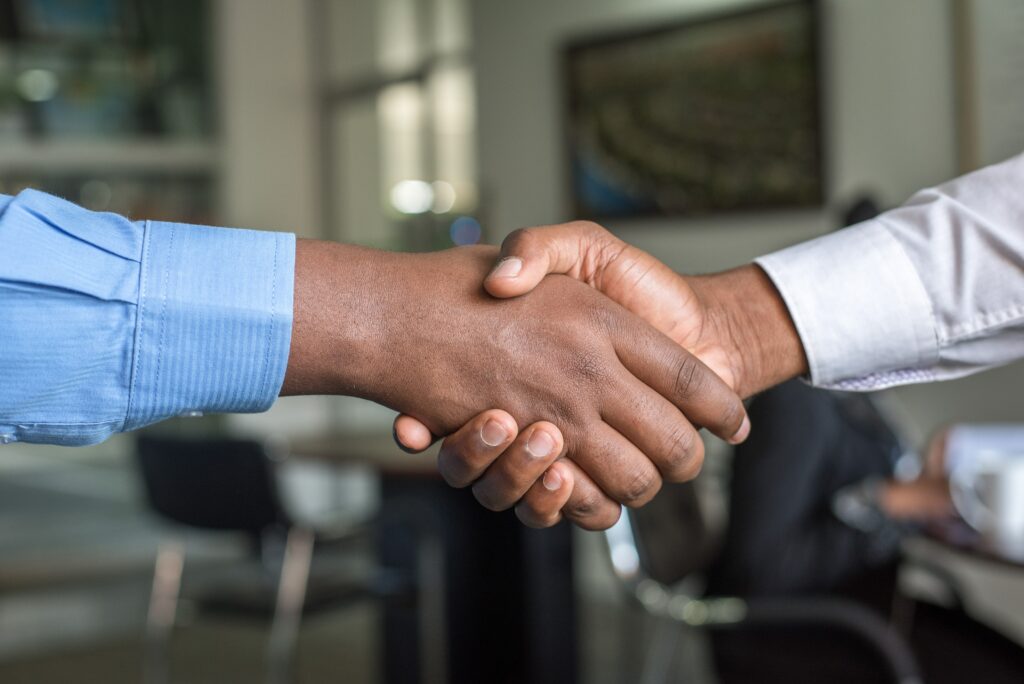 An image of a trustworthy handshake.