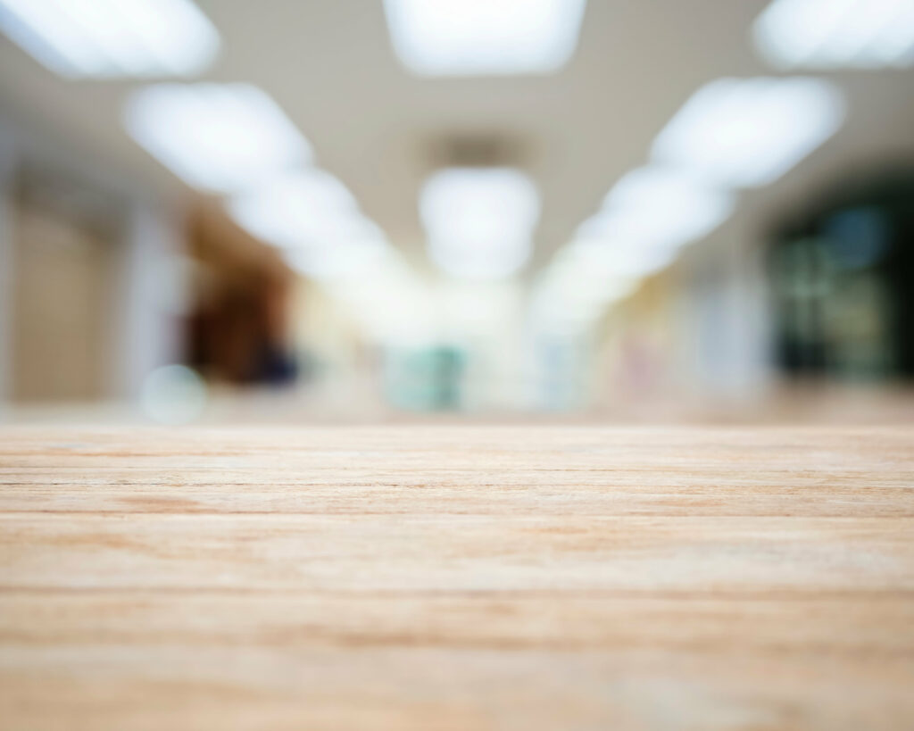 A meeting table before an HOA board meeting.